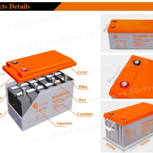 Gel Battery 12V 200ah Battery 24v Solar Battery